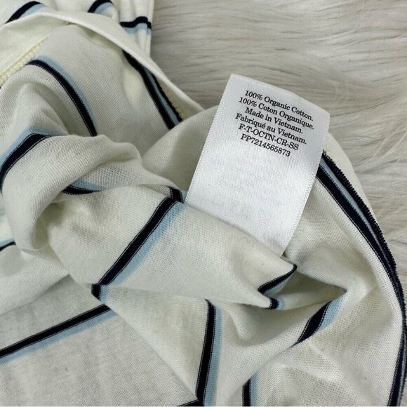 Everlane Women's NWT White Blue Striped The Organic Cotton Crew Neck Tee S/C34 - Picture 9 of 13